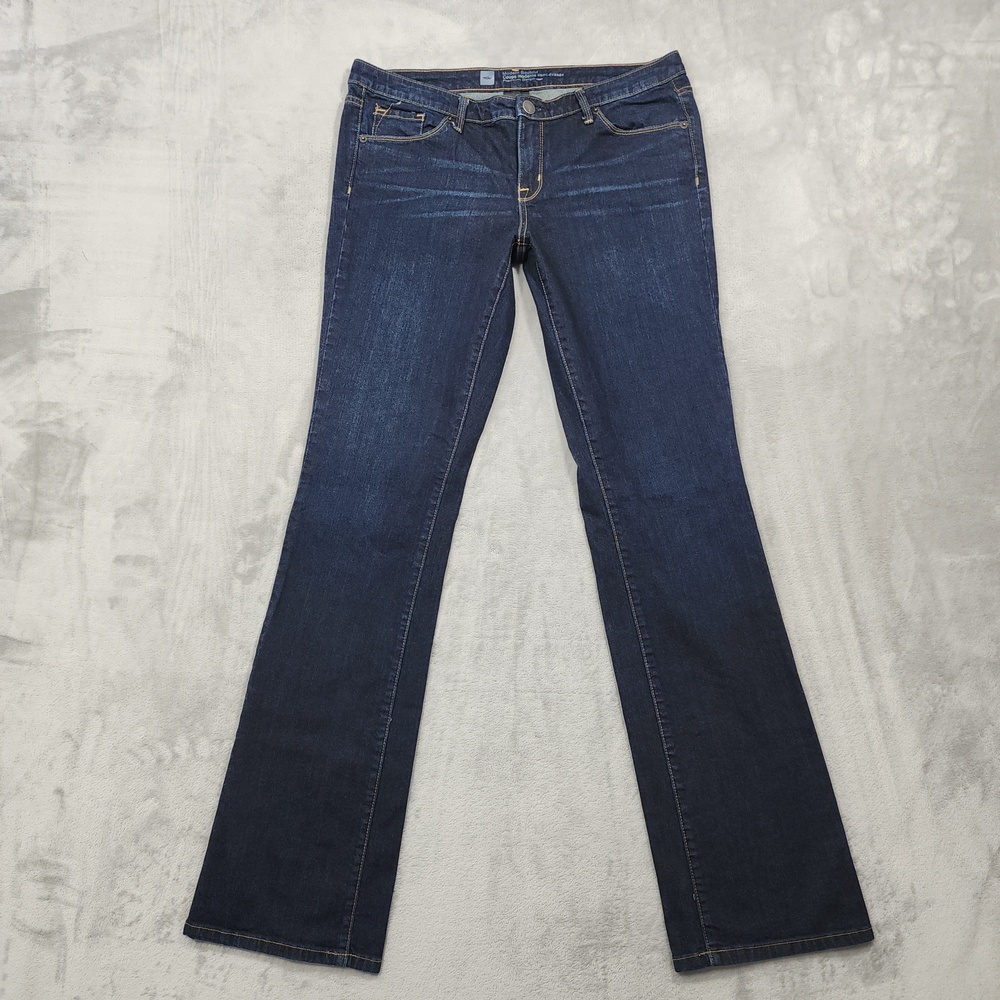 Mossimo Jeans Womens 12L LONG Blue Mid Rise Bootcut Modern Stretch Dark Wash Y2K